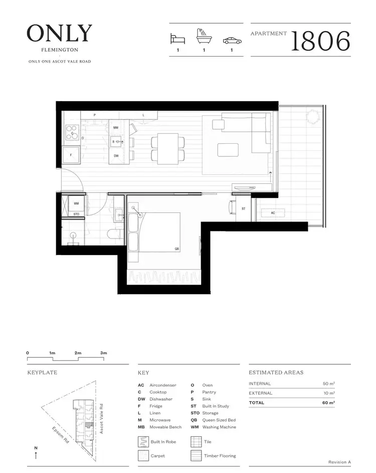Floorplan of Homely apartment listing, 1806/1 Ascot Vale Road, Flemington VIC 3031