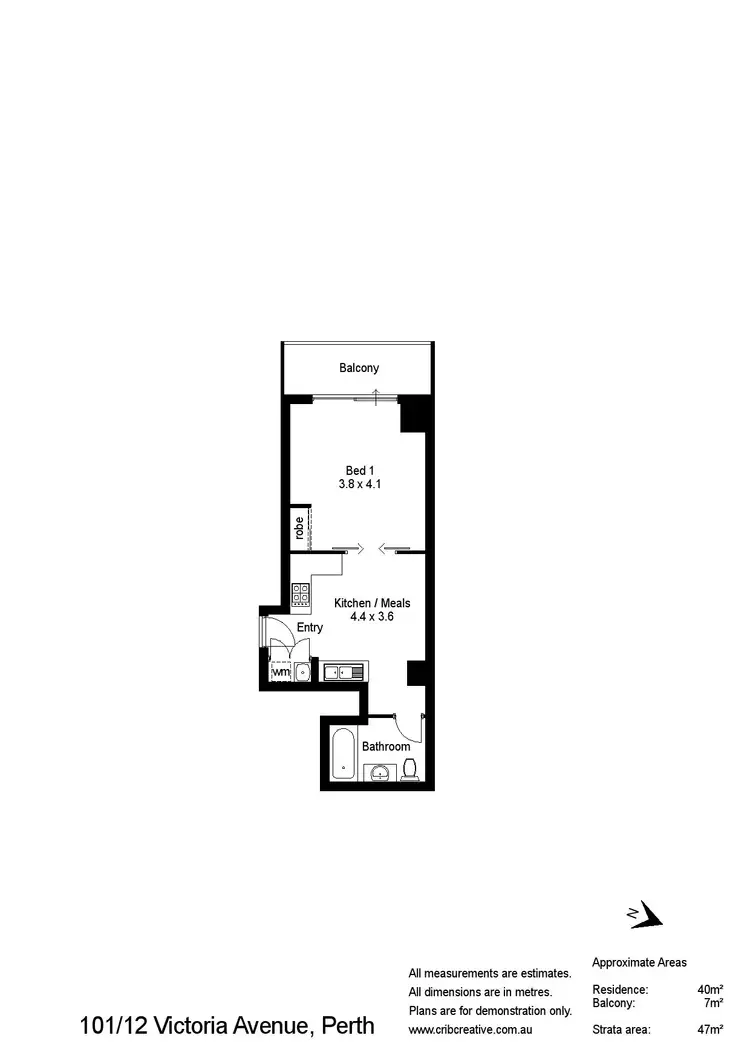 Floorplan of Homely apartment listing, 101/12 Victoria Ave, Perth WA 6000