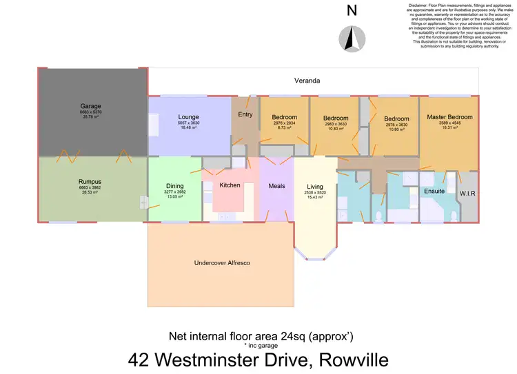 Floorplan of Homely house listing, 42 Westminster Drive, Rowville VIC 3178