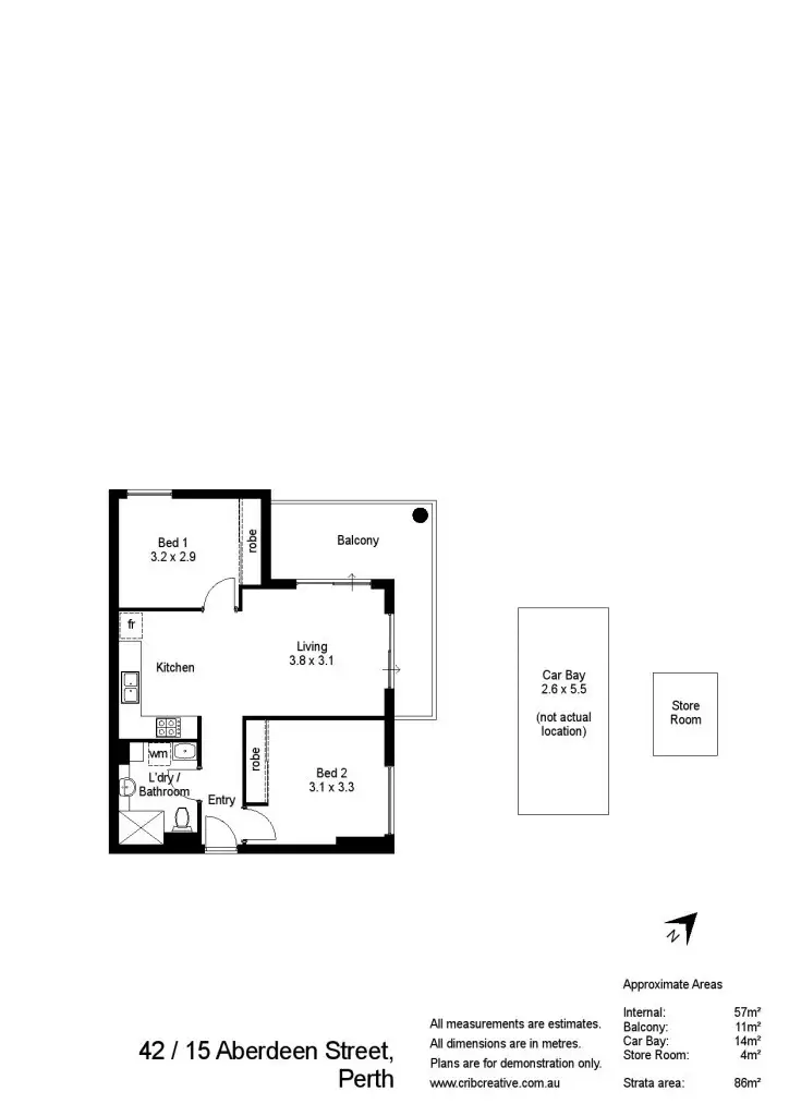 Floorplan of Homely apartment listing, 42/15 Aberdeen Street, Perth WA 6000
