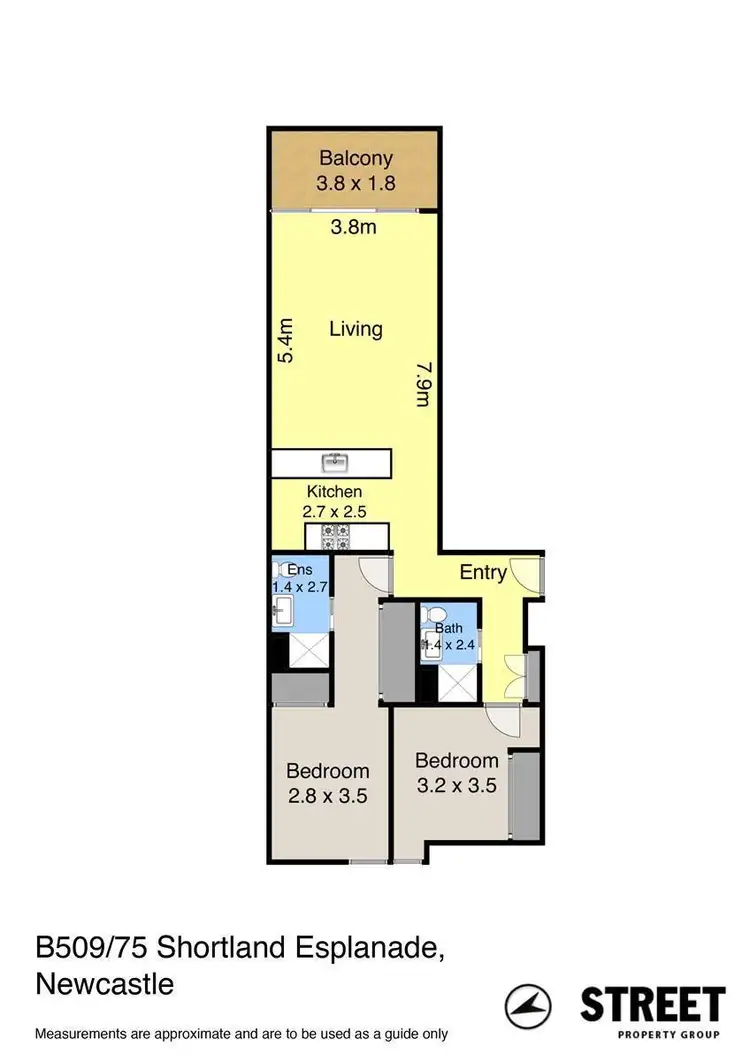 Floorplan of Homely apartment listing, 509/75 Shortland Esplanade, Newcastle NSW 2300