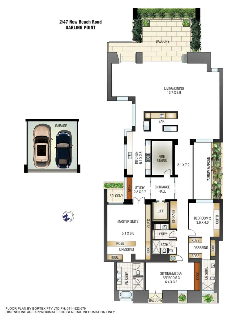 Floorplan of Homely apartment listing, 2/47 New Beach Road, Darling Point NSW 2027