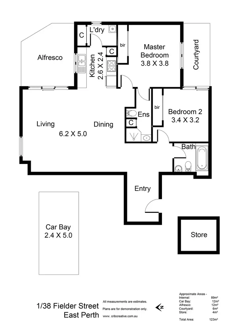 Floorplan of Homely apartment listing, 1/38 Fielder Street, East Perth WA 6004