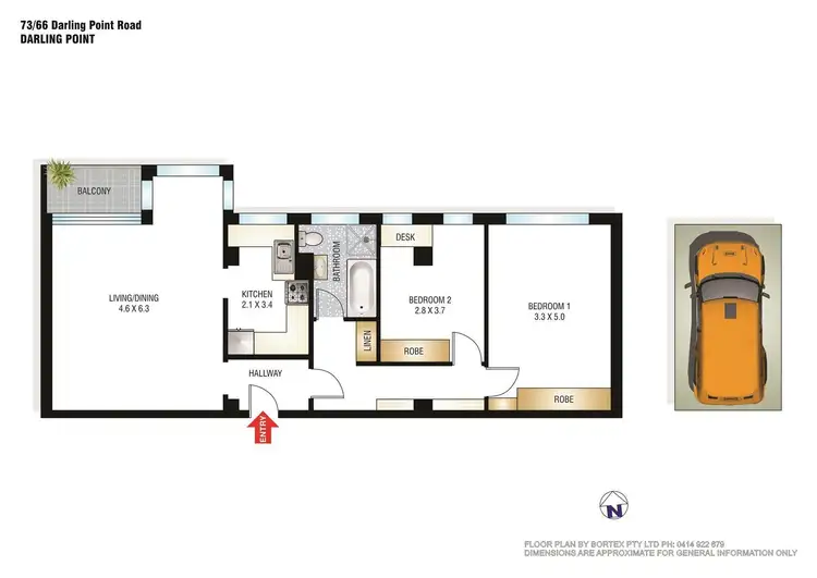 Floorplan of Homely apartment listing, 73/66 Darling Point Road, Darling Point NSW 2027