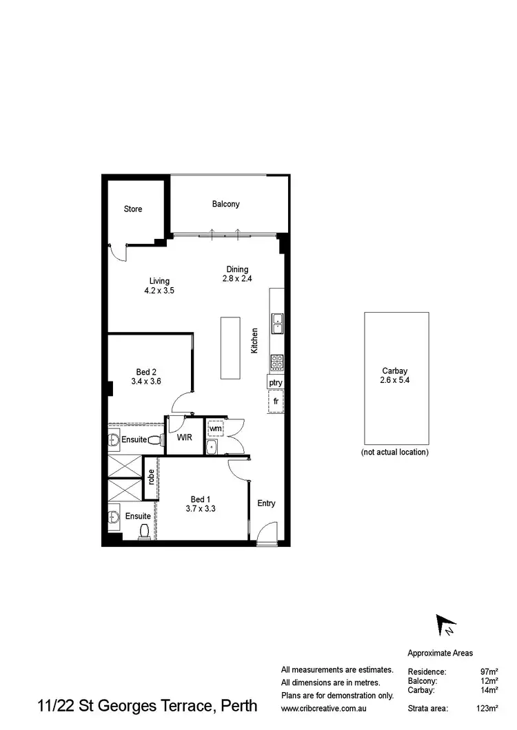Floorplan of Homely apartment listing, 11/22 St Georges Terrace, Perth WA 6000