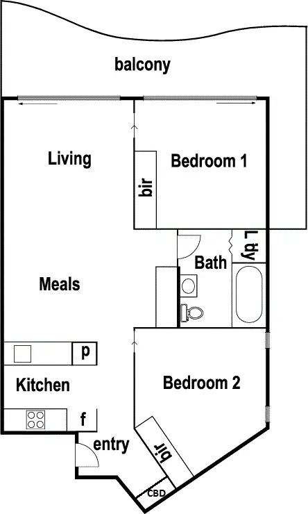Floorplan of Homely apartment listing, 718/38 Mount Alexander Road, Travancore VIC 3032