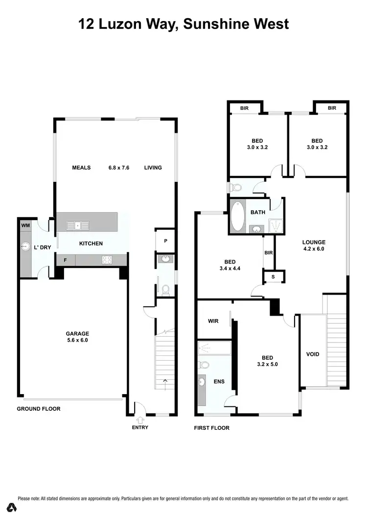 Floorplan of Homely townhouse listing, 12 Luzon Way, Sunshine West VIC 3020