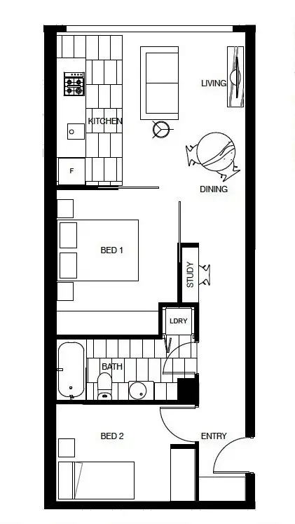 Floorplan of Homely apartment listing, 18.01/18 Mt Alexander Road, Travancore VIC 3032