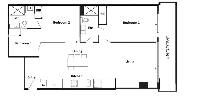 Floorplan of Homely apartment listing, 8.04/199 William Street, Melbourne VIC 3000