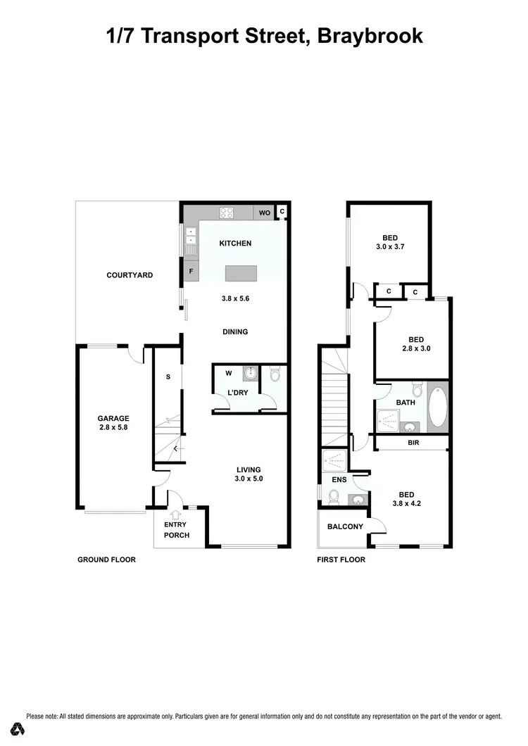 Floorplan of Homely townhouse listing, 1/7 Transport Street, Braybrook VIC 3019