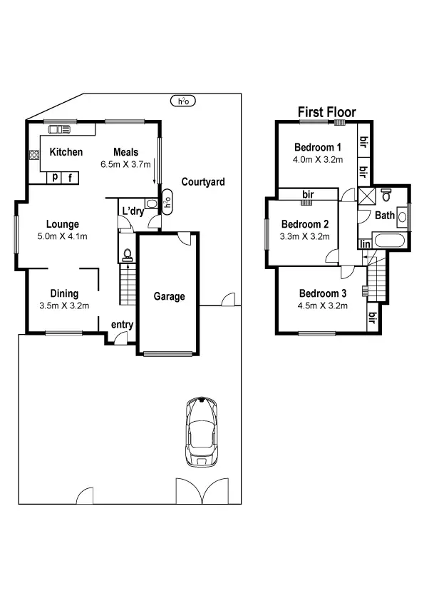 Floorplan of Homely townhouse listing, 2/110 Bradshaw Street, Essendon VIC 3040