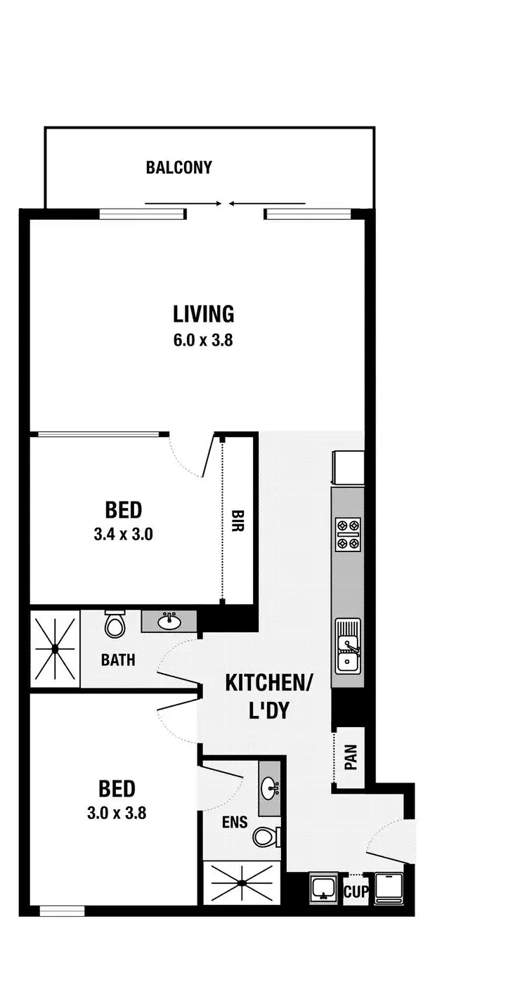 Floorplan of Homely apartment listing, 301/76-78 Keilor Road, Essendon VIC 3040