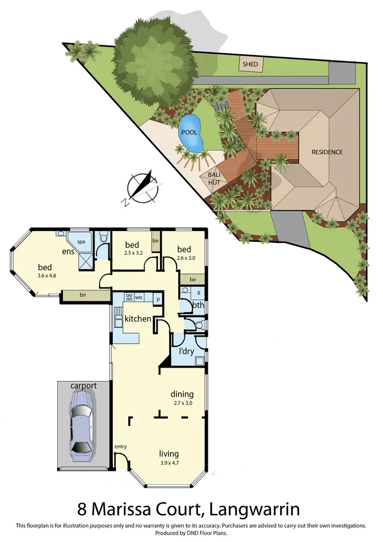 Floorplan of Homely house listing, 8 Marissa Court, Langwarrin VIC 3910