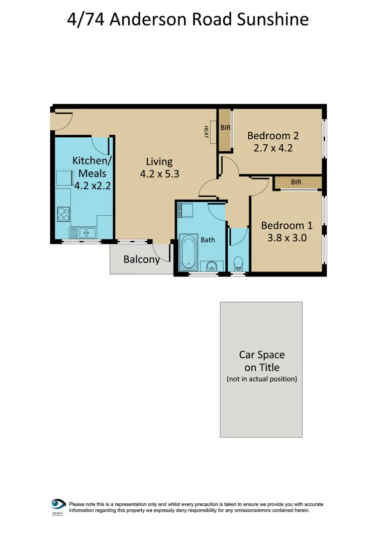 Floorplan of Homely apartment listing, 4/74 Anderson Road, Sunshine VIC 3020