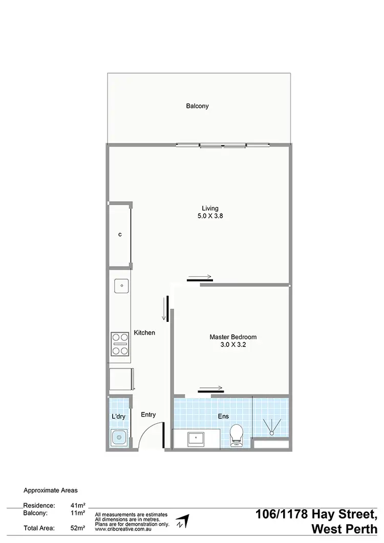 Floorplan of Homely apartment listing, 106/1178 Hay Street, West Perth WA 6005