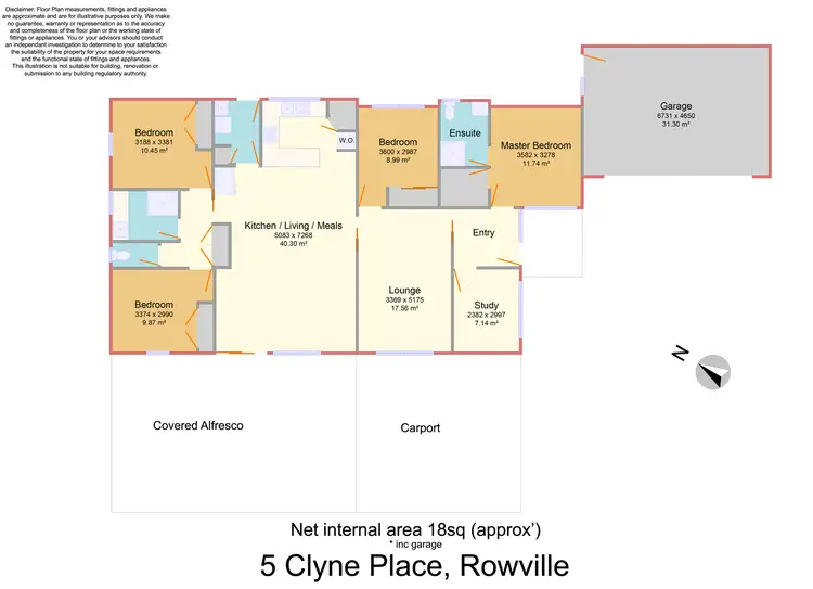 Floorplan of Homely house listing, 5 Clyne Place, Rowville VIC 3178