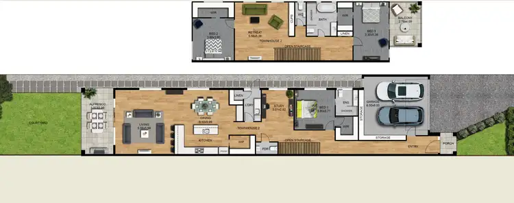Floorplan of Homely townhouse listing, 12 & 12A Kernan Street, Strathmore VIC 3041
