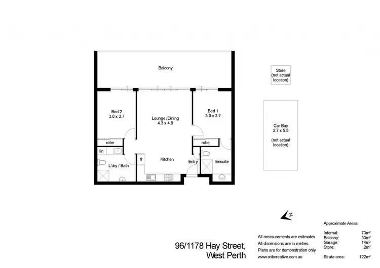 Floorplan of Homely apartment listing, 96/1178 Hay Street, West Perth WA 6005
