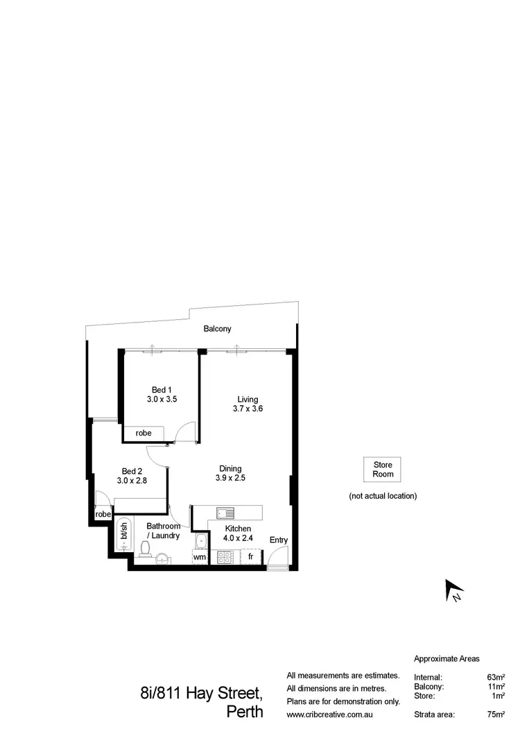 Floorplan of Homely apartment listing, 8I/811 Hay Street, Perth WA 6000