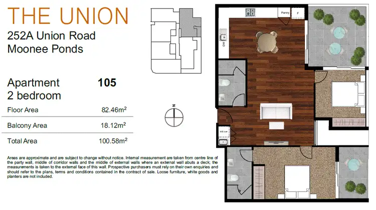 Floorplan of Homely apartment listing, 105/252A Union Road, Moonee Ponds VIC 3039