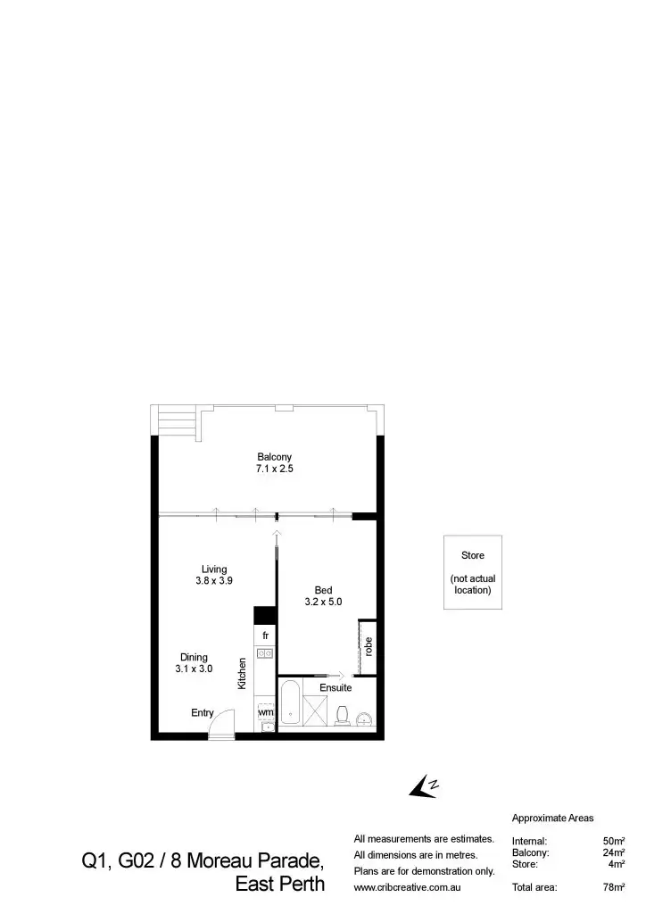 Floorplan of Homely apartment listing, G02/8 Moreau Parade, East Perth WA 6004