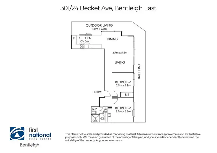 Floorplan of Homely apartment listing, 301/24 Becket Avenue, Bentleigh East VIC 3165