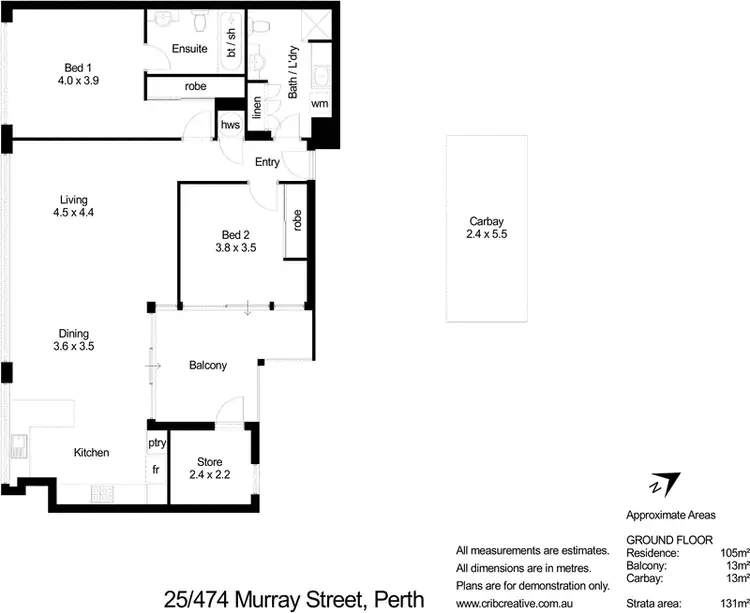 Floorplan of Homely apartment listing, 25/474 Murray Street, Perth WA 6000