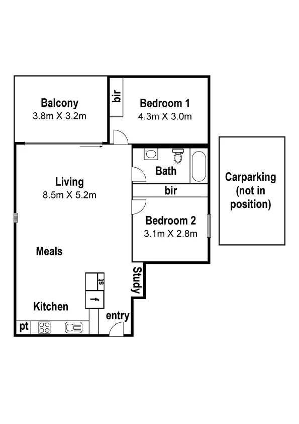 Floorplan of Homely apartment listing, 37/8 Crefden Street, Maidstone VIC 3012