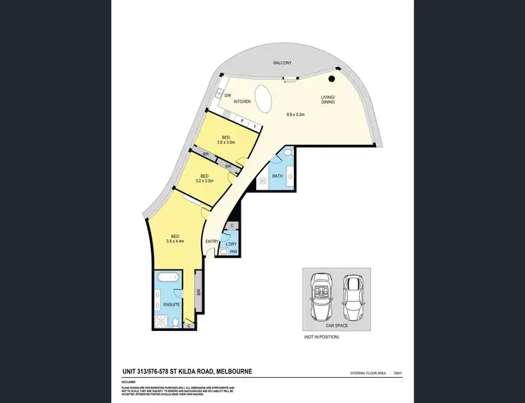 Floorplan of Homely apartment listing, 313/576 St Kilda Rd, Melbourne VIC 3004