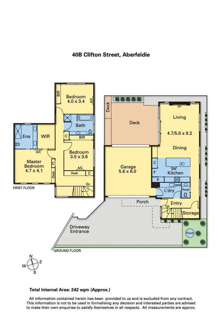Floorplan of Homely townhouse listing, 40B Clifton Street, Aberfeldie VIC 3040