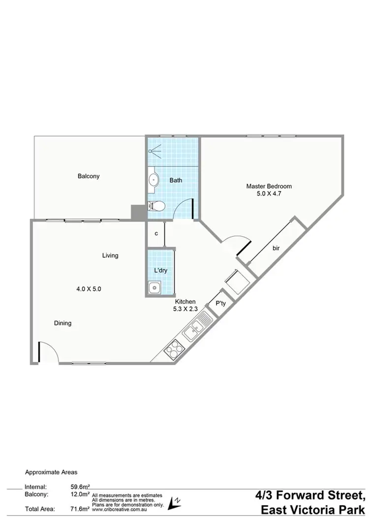 Floorplan of Homely apartment listing, 4/3 Forward Street, East Victoria Park WA 6101