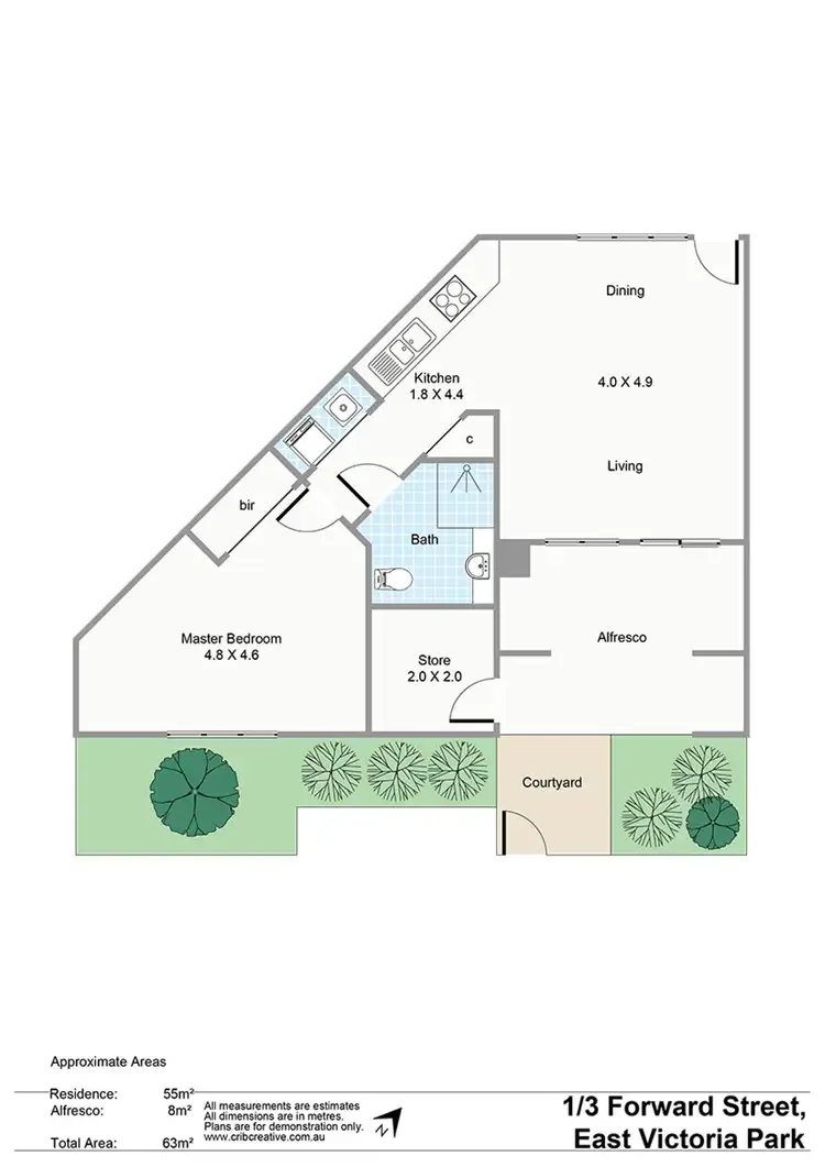 Floorplan of Homely apartment listing, 1/3 Forward Street, East Victoria Park WA 6101