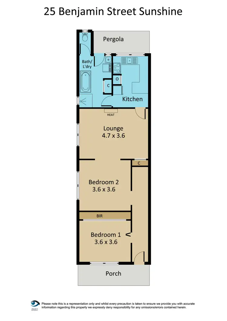 Floorplan of Homely terrace listing, 25 Benjamin Street, Sunshine VIC 3020