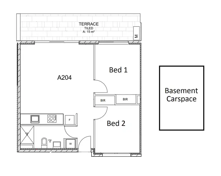 Floorplan of Homely apartment listing, 204/973 Mt Alexander Road, Essendon VIC 3040