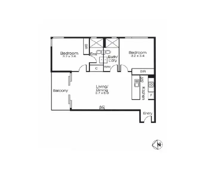 Floorplan of Homely apartment listing, 304/90 La Scala Avenue, Maribyrnong VIC 3032