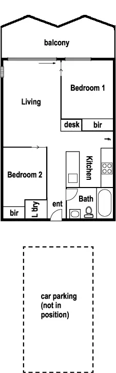 Floorplan of Homely apartment listing, 542/38 Mt Alexander Road, Travancore VIC 3032