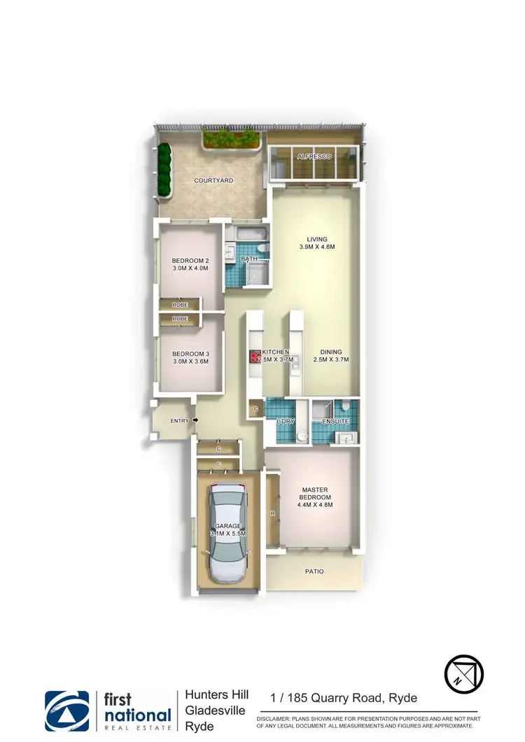Floorplan of Homely villa listing, 1/185 Quarry Road, Ryde NSW 2112