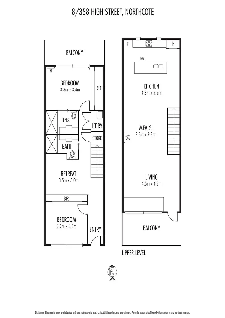 Floorplan of Homely townhouse listing, 8/538 High Street, Northcote VIC 3070