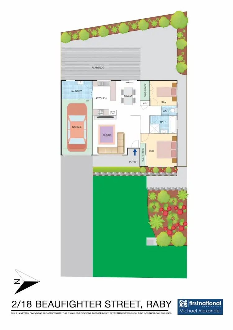 Floorplan of Homely semi-detached listing, 2/18 Beaufighter Street, Raby NSW 2566