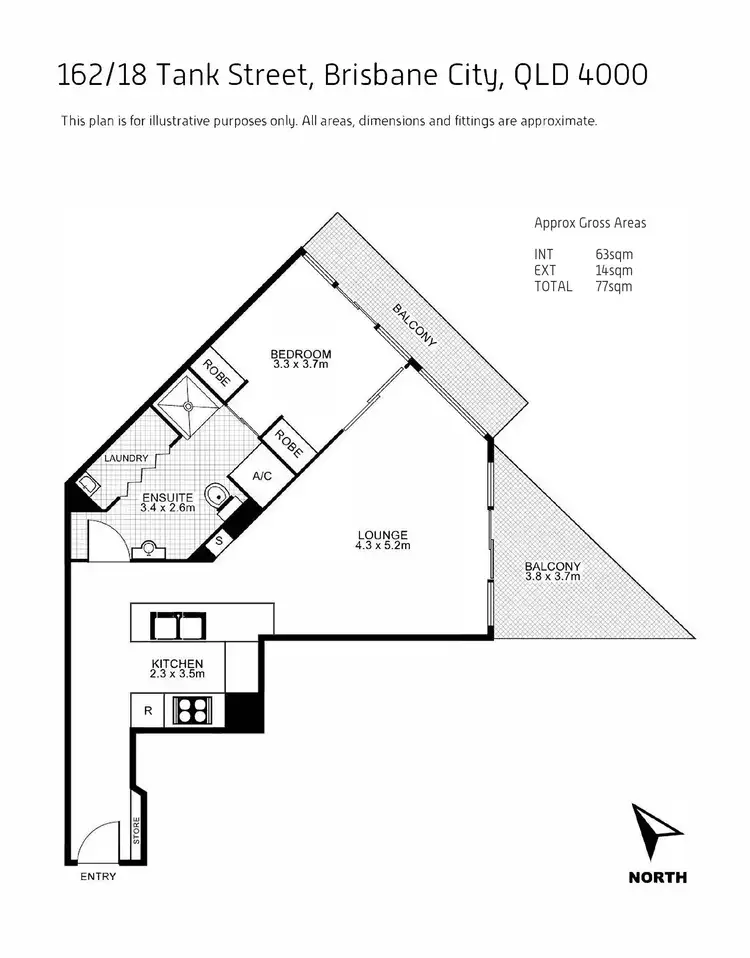 Floorplan of Homely unit listing, 162/18 Tank Street, Brisbane City QLD 4000