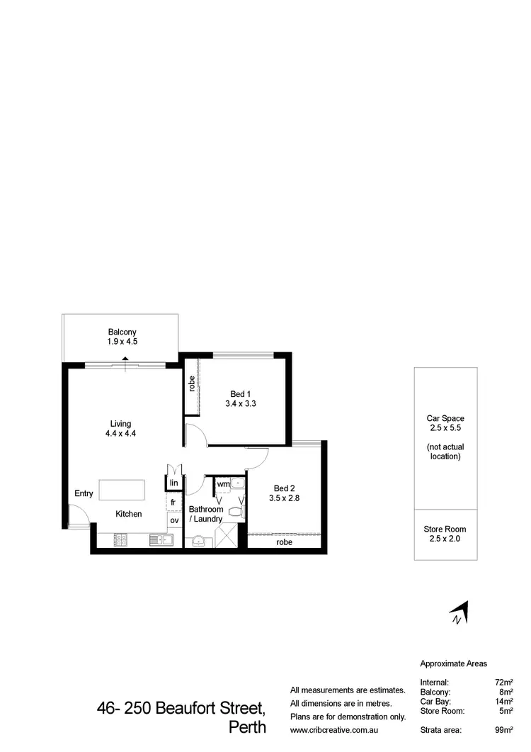 Floorplan of Homely apartment listing, 46/250 Beaufort Street, Perth WA 6000