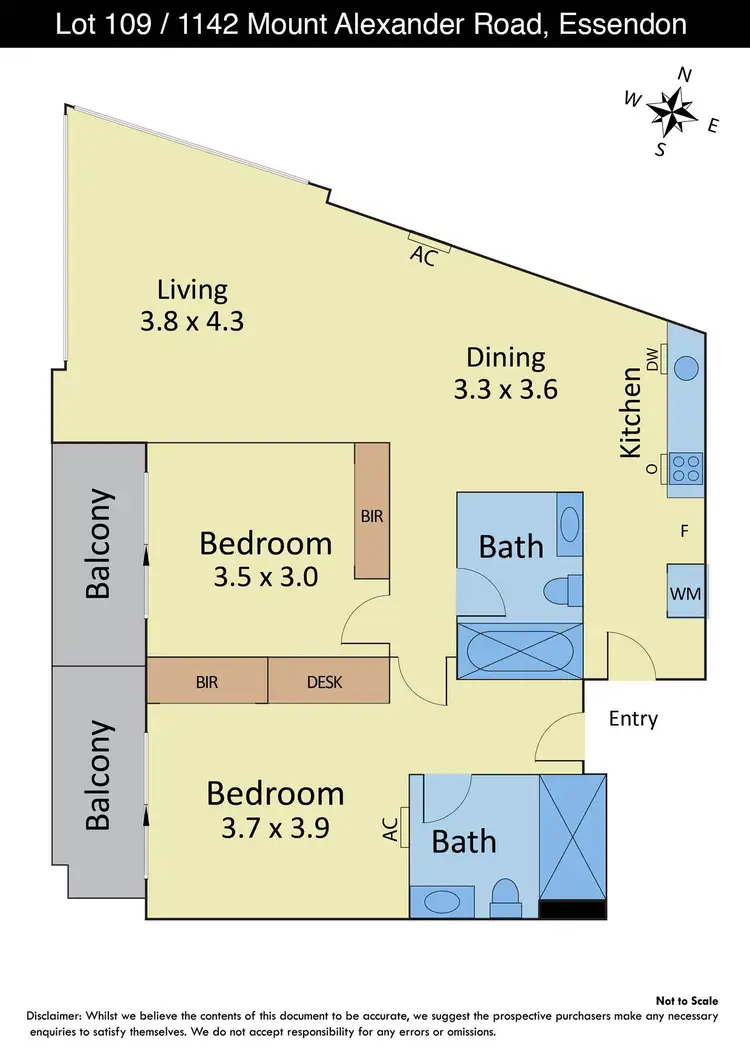 Floorplan of Homely apartment listing, 109/1142 Mount Alexander Road, Essendon VIC 3040