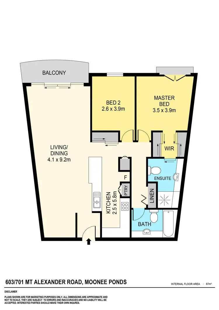 Floorplan of Homely apartment listing, 603/701 Mt Alexander Road, Moonee Ponds VIC 3039