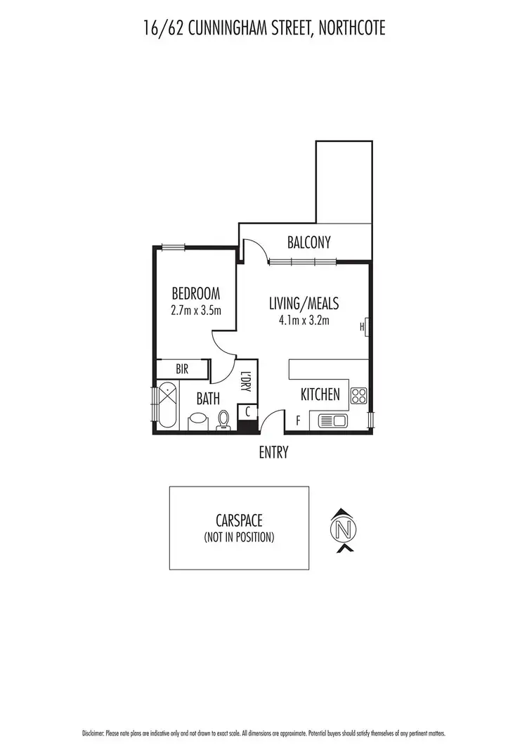Floorplan of Homely unit listing, 16/62 Cunningham Street, Northcote VIC 3070