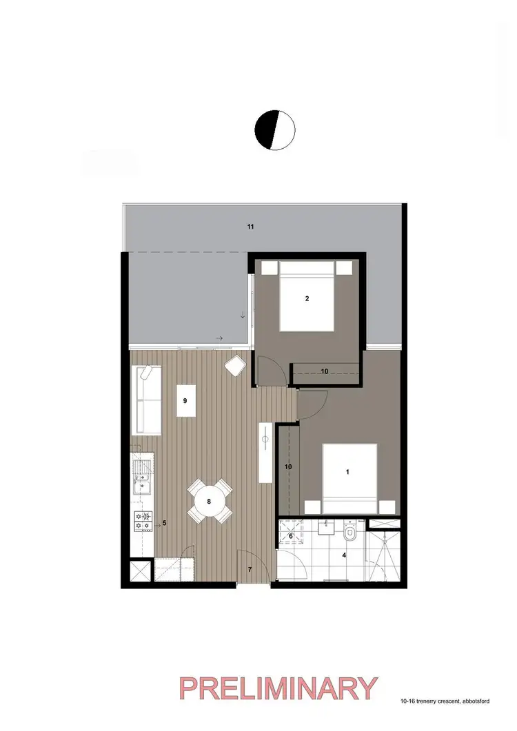 Floorplan of Homely apartment listing, H 203/10 Trenerry Crescent, Abbotsford VIC 3067
