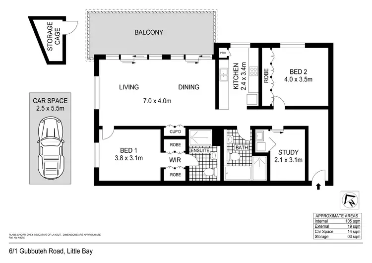 Floorplan of Homely apartment listing, 6/1-3 Gubbuteh Road, Little Bay NSW 2036