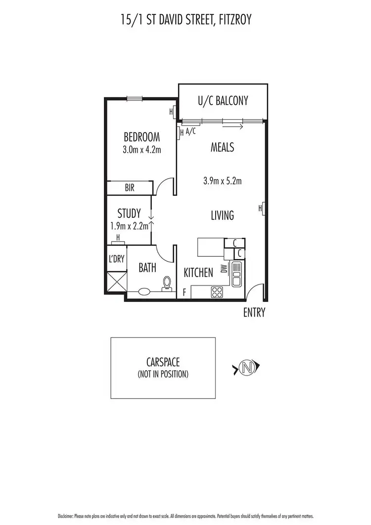 Floorplan of Homely apartment listing, 15/1 St David Street, Fitzroy VIC 3065