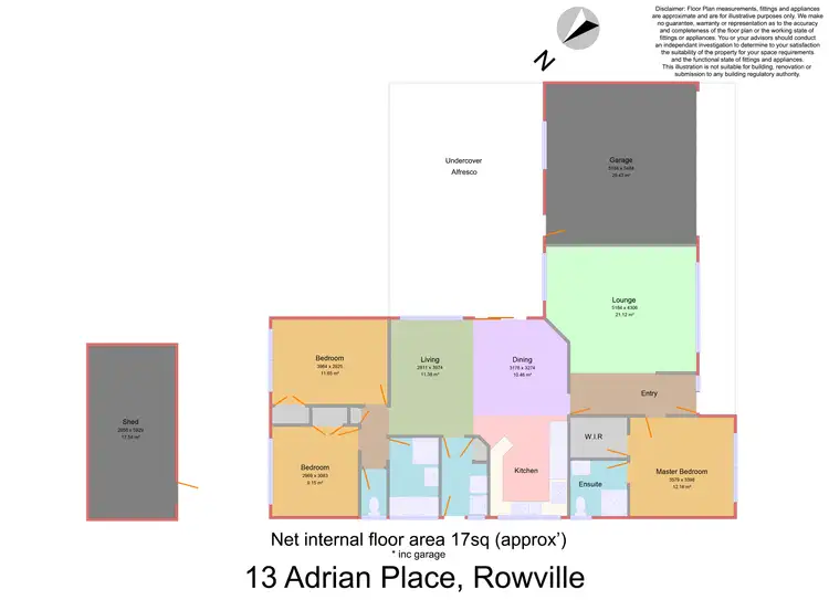 Floorplan of Homely house listing, 13 Adrian Place, Rowville VIC 3178