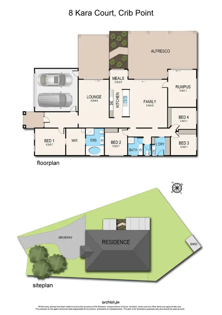 Floorplan of Homely house listing, 8 Kara Ct, Crib Point VIC 3919