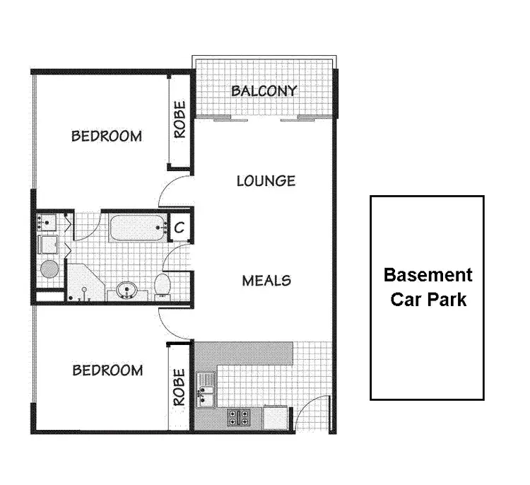 Floorplan of Homely apartment listing, 1301/341 Ascot Vale Road, Moonee Ponds VIC 3039
